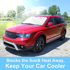 TINGLU Sun Shade for Dodge Journey 2009-2020 Accessories Windshield Sun Shade Window Shade UV Rays Protection Sun Visor Cover with Steering Wheel Sunshade Storage Bag