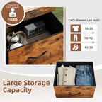 Somdot Tall Dresser for Bedroom with 6 Drawers, Storage Organizer Chest of Drawers with Removable Fabric Bins for Closet Beds
