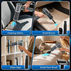 WUDOO 4-in-1 Car Vacuum Cleaner Portable Cordless Dust Remover 20,000 Pa Brushless Motor Powerful Handheld Wireless Charging 