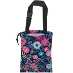Car Trash Bag Hanging Tropical Flower Trash Can Waterproof Garbage Bag Hanging for Car Back Seat with Adjustable Straps and Drawstring for Car Accessories Vehicle Travelling