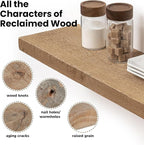 Floating Shelves - 8" Deep Rustic Reclaimed Barnwood Wall Hanging Shelves with Invisible Heavy-Duty Metal Bracket - Wall Moun
