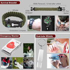 Gifts for Men Christmas - 118-in-1 Survival Kits - Military-Grade Survival Gear for Outdoor Adventures, Disaster Preparedness