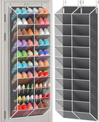 20-30 Pairs Over the Door Shoe Organizer, Breathable Mesh Pocket Hanging Shoe Storage for Closet, 10-Tier Door Shoes Rack, Ha