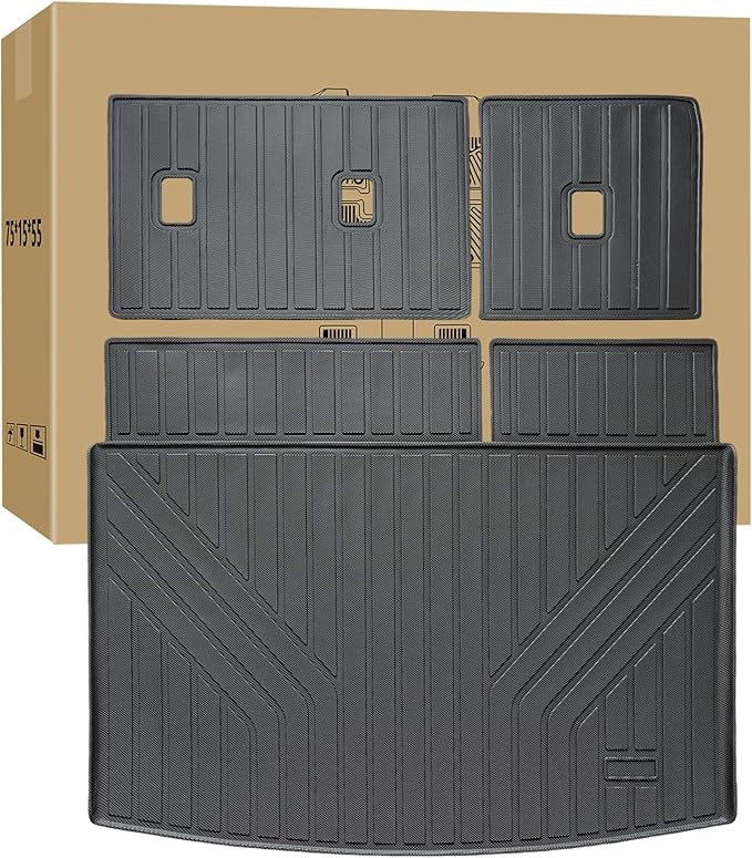 Cargo Liner Fits for Ford Expedition Max/Lincoln Navigator L 2018-2024, All Weather Back Seat Cover Trunk Cargo Mat for Expedition Accessories (Backrest Mat+Trunk Mat)(Only for Max & L)