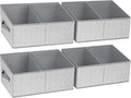 DIMJ Trapezoid Storage Bins for clothes - 4 Packs Closet Organizers and Storage Baskets, Foldable Closet Baskets with Handles