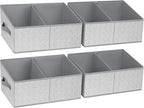 DIMJ Trapezoid Storage Bins for clothes - 4 Packs Closet Organizers and Storage Baskets, Foldable Closet Baskets with Handles