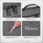 Mancro First Aid Bag Empty with Lockable Zipper, Dual Layers Pill Bottle Organizer Storage for Home, Medication Travel Bag fo