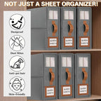 GhvyenntteS 8 Pack Bed Sheet Organizers and Storage (Queen & King Size), Foldable Sheet Organizers and Storage with Window an
