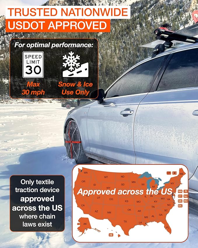 Snow Socks for Tires, Grip Boost Traction Device (HP830)