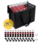 2 pack Additional Bottom Plate Black Insulated Grocery shopping bag , Delivery,pizza,reusable bags, Sturdy zipper,Collapsible,tote,cooler,thermal,Beach,waterproof heavy duty