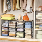 2 Pack Closet Organizer System, Extra Tall & Large Capacity Closet Shelves with Adjustable Dividers, 3-Tier Stackable Storage