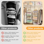X-cosrack 4 Tier Closet Hanging Organizer, Foldable Closet Shelving with 2 Hanging Hooks 5 S Hooks, Wire Storage Basket for W