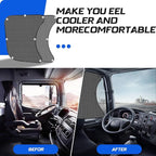 Pacify 2 Pcs Semi Truck Window Shades with Suction Cups Side Window Sun Shades UV Protection Semi-Truck Interior Accessories Curtains for Freightliner Cascadia 23.6x21.6inch
