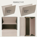 ZICOTO Decorative File Organizer Box Set of 2 - Collapsible Linen Filing Cabinets w/Handles Are Perfect to Store all Your Doc