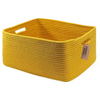 COMFY-HOMI Cotton Rope Woven Basket with Handles for Shelves,Toys,Book, Cloth Storage Baskets for Organizing-17" x 13" x 7.5"
