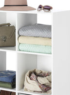 Whitmor 9 Cube Bookcase, 3 Tier Stackable MDF Bookself, Open Storage Display Organizer, Storage Cabinet for Living Room, Bedr