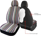 Car Seat Cover Baja Saddle Blanket 4PCS Front Striped Multicolor, Hippie Boho Seat Cover Universal Fit for Toyota, Honda, Nis