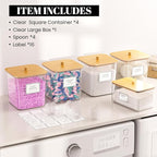 4+1 Pack Laundry Room Organization Containers,Clear Laundry Pods Container,Large Laundry Detergent Powder Storage Containers 