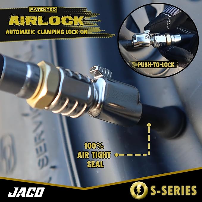 JACO Lightning S-Series Tire Air Chuck - 1/4" F-NPT (Open Flow) (2-Pack)