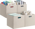 Posprica 13x15x13in Collapsible Storage Bins, Fabric Foldable Cube Storage Boxes, Decorative Storage Baskets Organizer for IK