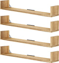 Floating Book Shelves,32 Inches Wall Bookshelf U Shaped,Long Hanging Bookshelf for Wall,Large Rustic Storage Books Shelves fo