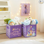 Disney Wish Set of Two Spacious Collapsible Storage Cubes, 10"x10"