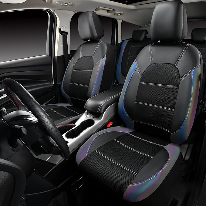 CAR PASS Leather seat Covers,Automotive Universal Sport car seat Cover Super 5mm Composite Sponge Inside,Airbag Compatible fi