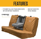 Carhartt Universal Nylon Duck Canvas Automotive Bench Seat Covers, Durable Fitted Full-Size Bench Seat Protection with Rain D