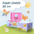 The Memory Building Co Butterfly Musical Jewelry Box Plays Classic Melody, Storage Organizer Music Box for Kids Ages 6-12, MD