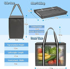 Insulated Reusable Grocery Bag - Zippered Cooler Tote Extra Large Thermal Shopping Bag for Groceries Frozen or Hot Food