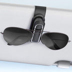 Veharvim Sunglass Holder for Car (One-Handed Operation, Gentle & Secure Hold, Silicone Padded, Universal Fits Sunglass and Car Visor) - Sunglasses Clip for Car Visor