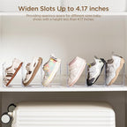 HBlife Widened 4.17 Inch Clear Acrylic Kids Shoe Rack for Closet Organizers and Storage, Small Shoe Rack 3 Sections Toddler B