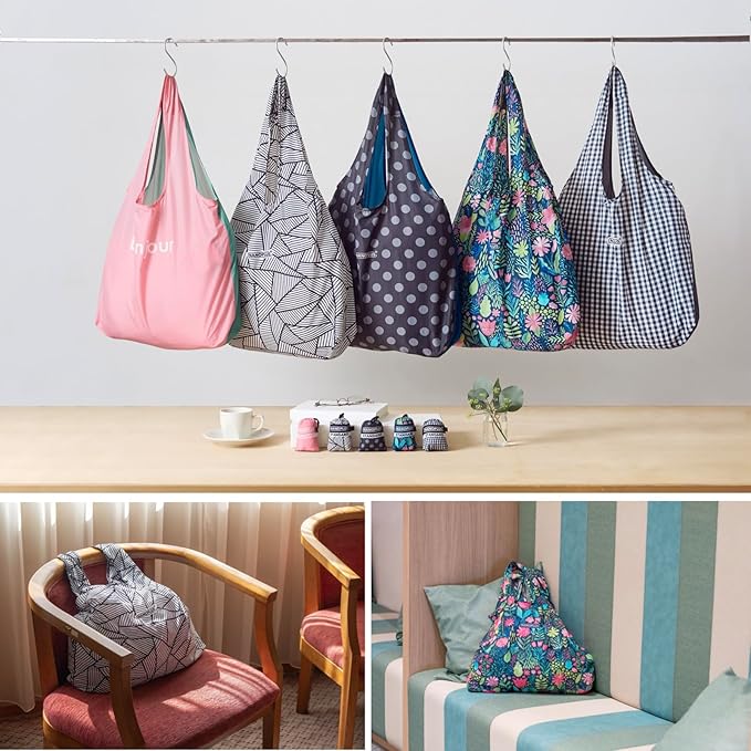 Compact Reusable Grocery Tote Bag – Lightweight, Foldable & Packable Shopping Bag for Travel