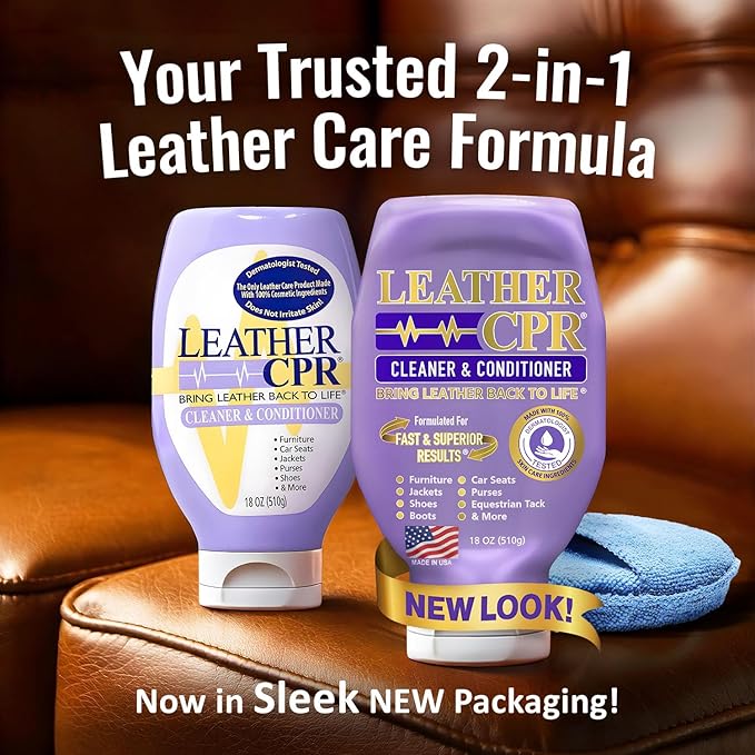 Leather CPR Cleaner & Conditioner 18oz - Cleans, Conditions, Restores & Protects Leather Furniture, Handbags, Car Seats, Inte