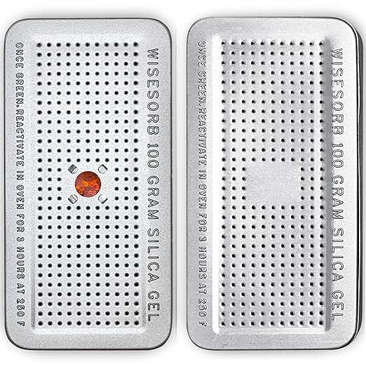 100 Gram 30 Pack Indicating Silica Gel Canister, Gun Safe Dehumidifier (Orange to Green), Reusable Desiccant Canister