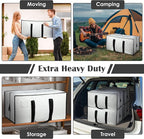 6 Pack Moving Bags with Full-Open Side Zipper, Extra Large 93L Heavy Duty Waterproof Foldable Storage Totes for College Dorm,