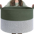 INDRESSME INDRSSME Large Laundry Storage Basket, 21.7 x13. 8 - Decorative Rope Blanket Basket for Organizing Bedroom, Living 