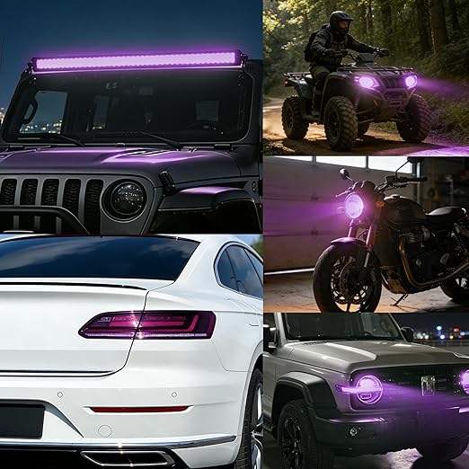 Lypumso Color Transform Light Filters, DIY Self Adhesive Car Light Tint Repair Tape for Headlight Fog Tail Lights, Transparent Outdoor Lights Window Home Decor Vinyl Wrap Film (Purple, 4in x 20ft)
