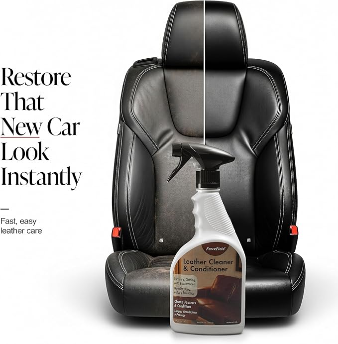 ForceField 2-in-1 Leather Cleaner & Conditioner (22oz) - Restores Natural Oils, Removes Stains and Hides Scuffs - Safe for Fi