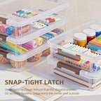 Citylife 6 PCS Clear Plastic Container Clip Box with Latching Lids, Stackable Document Paper Protectors Organizer Container f