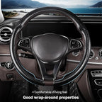 Carbon Fiber Steering Wheel Cover, Thin Steering Wheel Cover Protector Universal Car Steering Wheel Accessories, Matte Black
