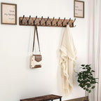 Dseap Coat Rack Wall - Heavy-Duty 38-1/4" Long, with Reinforced 10 Custom Tri-Hooks, Solid Wood Wall Hanger for Coats Hat Jac