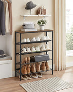 VASAGLE Shoe Rack for Entryway, 5-Tier Shoe Rack Organizer with Storage Shelves and Spacious Top, Freestanding, Adjustable, I
