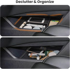 2Pcs Center Console Organizer compatible with Nissan Rogue 2021-2026, Armrest Insert Secondary Tray Lower Console Storage Box, Rogue Interior Accessories, Black ABS Plastic