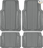 CAR PASS Heavy Duty Sporty Rubber Car Mats, Deep Dish All Weather Car Floor Mats Full Set, Waterproof Anti-Slip Automotive Matts Rugs Trim to Fit for Most Sedans SUVs Vans, 4-Piece All Gray