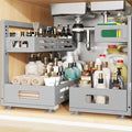 2 Pack 21IN-Depth Under Sink Organizer,Pull Out Cabinet Organizer With Smooth Cylindrical Rail,Metal Slide Out Drawer for Kit