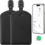 Luggage Tags Built-in Anti-Loss Tracker, Luxury Leather Luggage Tags for Suitcase, Travel Bags, Backpacks, Travel Organizer f