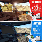 Side Window Sun Shade for International Lonestar LT MV Series 2018-2026, Custom Fit 210T Reflective Sunshade for Semi Truck, 6-Layer Heat Insulation Privacy Protector,2PCS