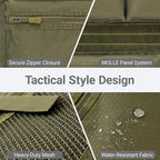 Tactical Car Seat Organizer with Multiple Pockets, MOLLE Panel System & Mesh Compartments, Durable Nylon Universal Vehicle Seat Back Storage with Cup Holder, Water-Resistant (Army Green)