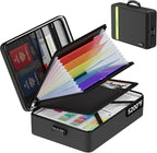 Fireproof Document Bag, Insulated Document Box with Lock, Important Document Organizer with Waterproof Zipper, 7 Pockets Port